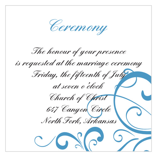 Simple Swirls ceremony cards will go great with the Simple Swirls wedding invitation set!