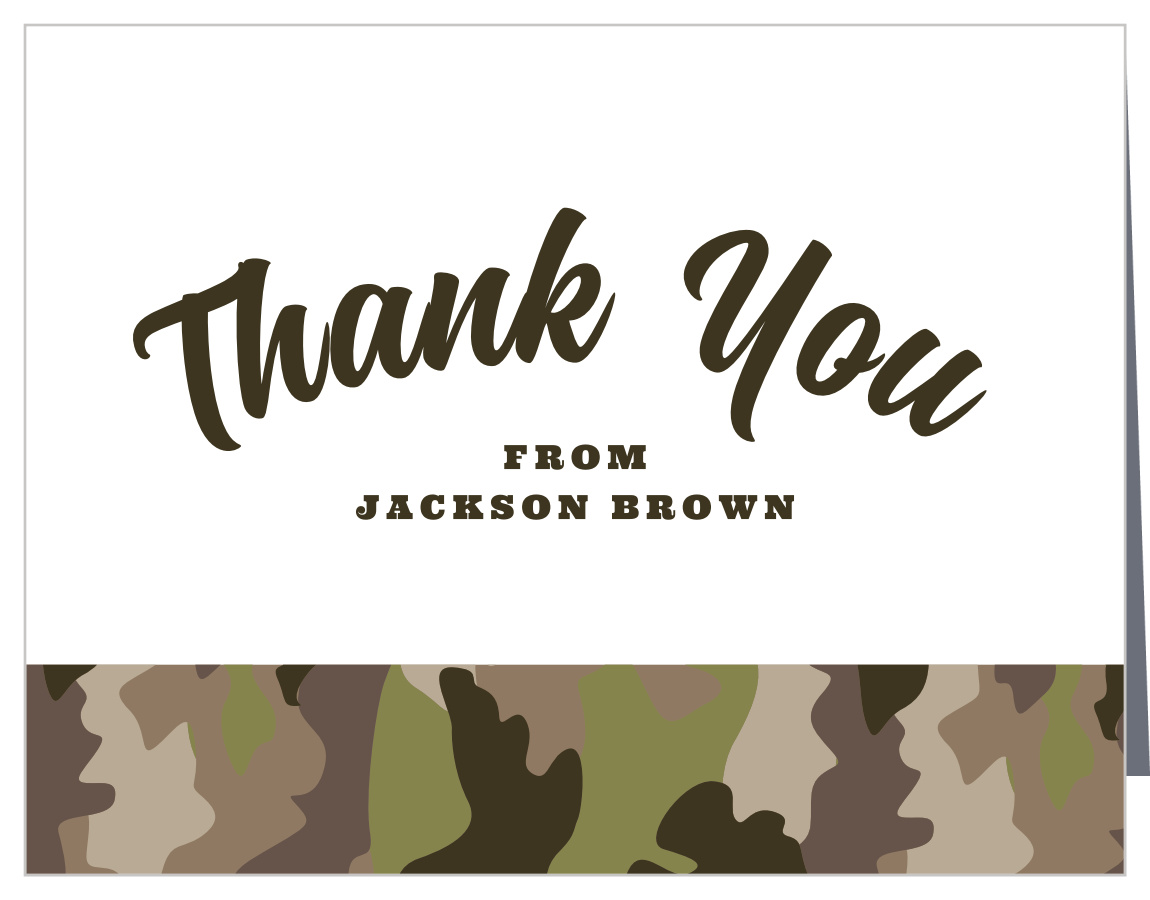 Camouflage Party Graduation Thank You Cards