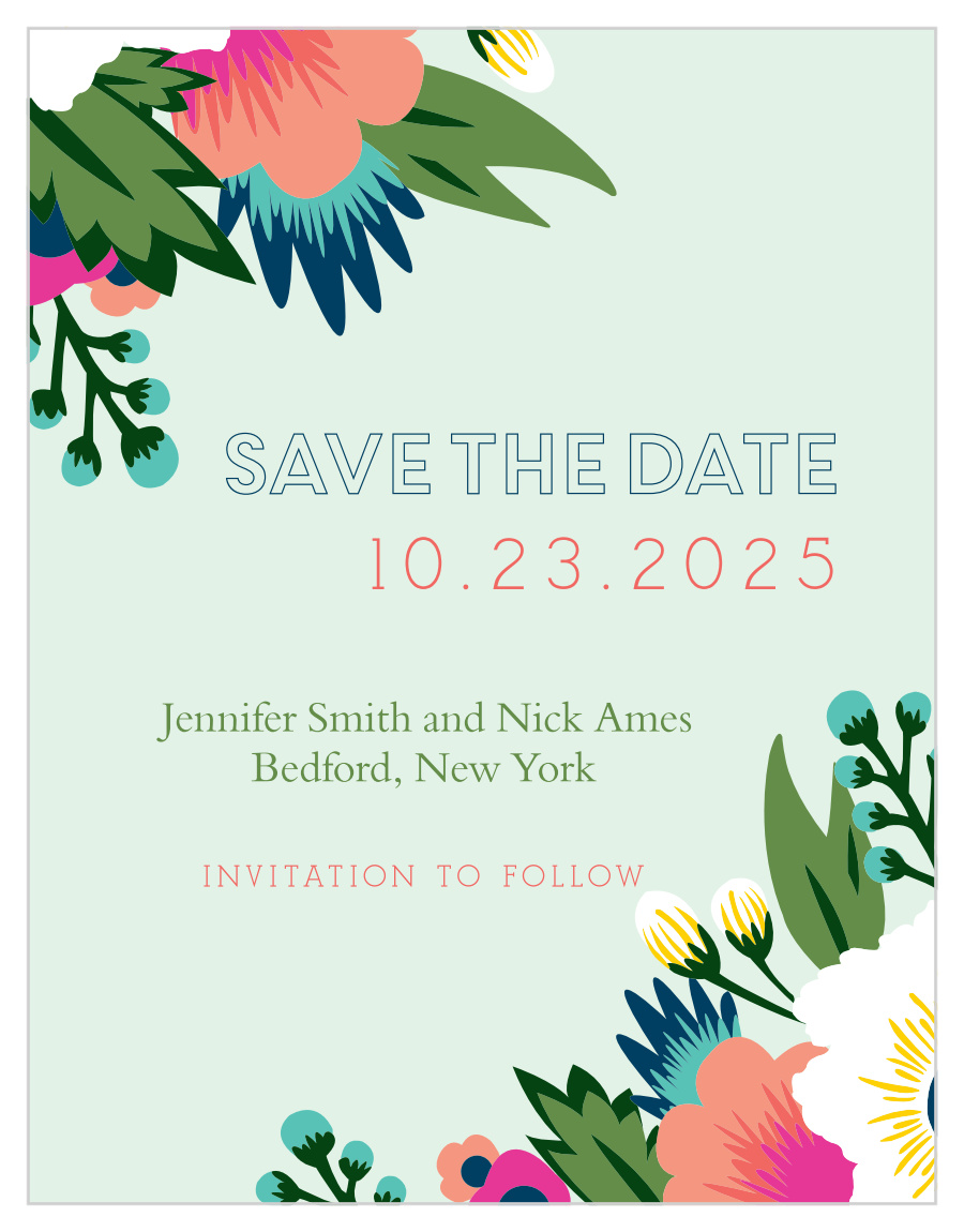 Tropical Flower Save the Date Magnets