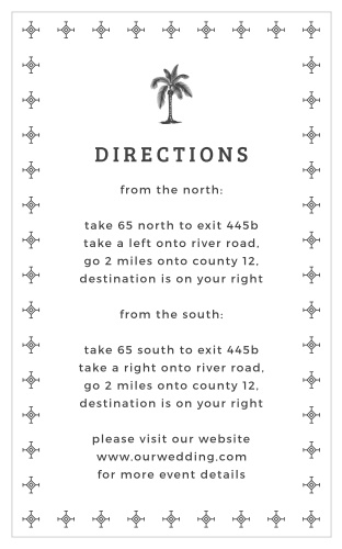 Be sure that everyone you love makes it to your wedding venue on time using MaeMae's Bruno Registry Cards.