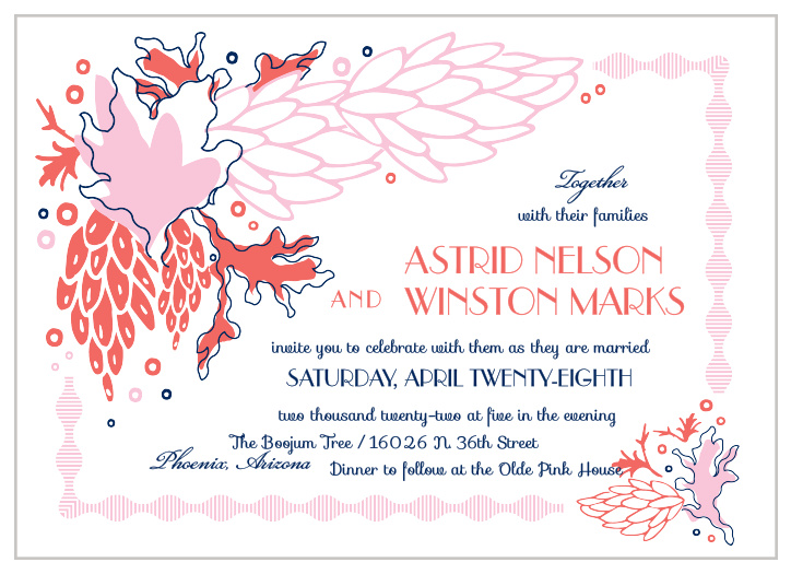 Our guest designer MaeMae has designed the beautiful Winston Wedding Invitations and they are sure to make a splash!