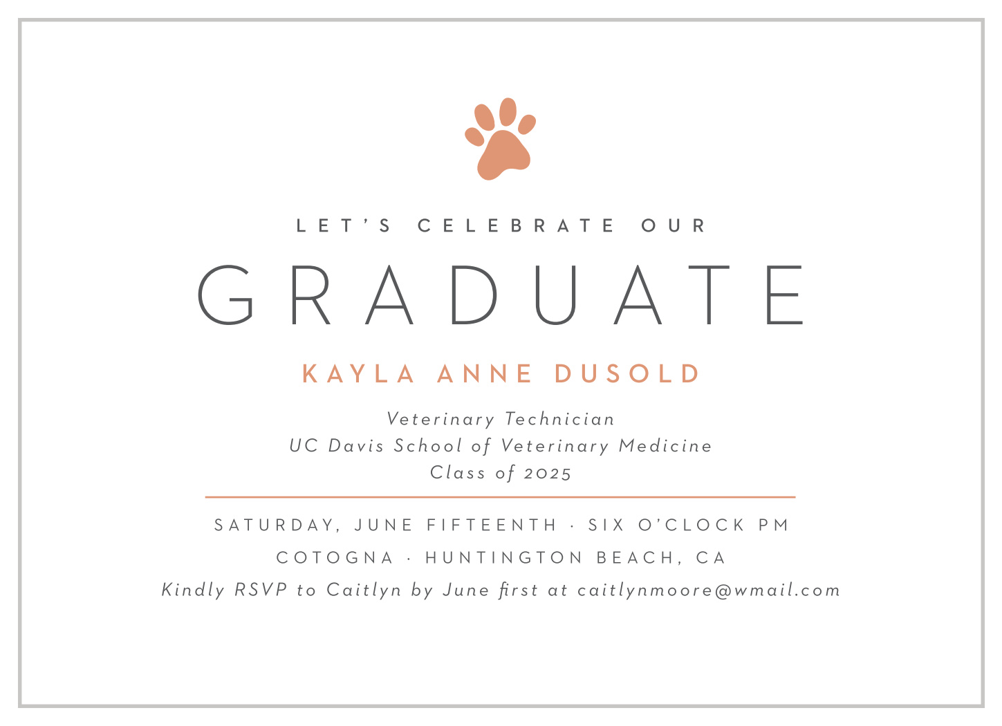 Animal Print Graduation Invitations