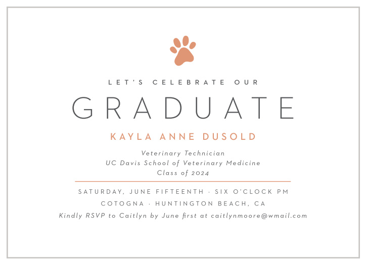Veterinary Graduation Announcements & Invitations Match Your Color