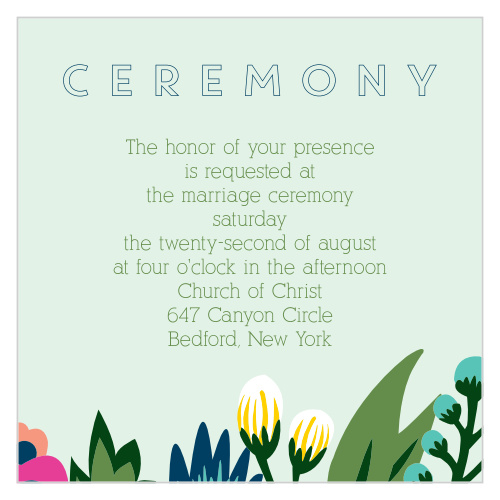 Invite your guests to your ceremony with this ceremony card.