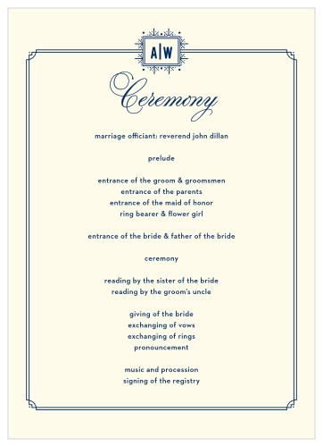Our MaeMae's Jack Wedding Programs are a perfectly charming way to make your wedding a memorable experience.