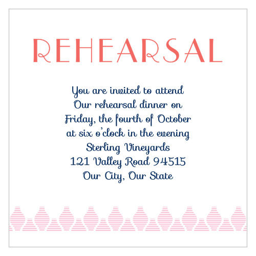 Ensure that everyone who needs to be at your rehearsal knows where to be and when by sending out MaeMae's Winston Rehearsal Cards!