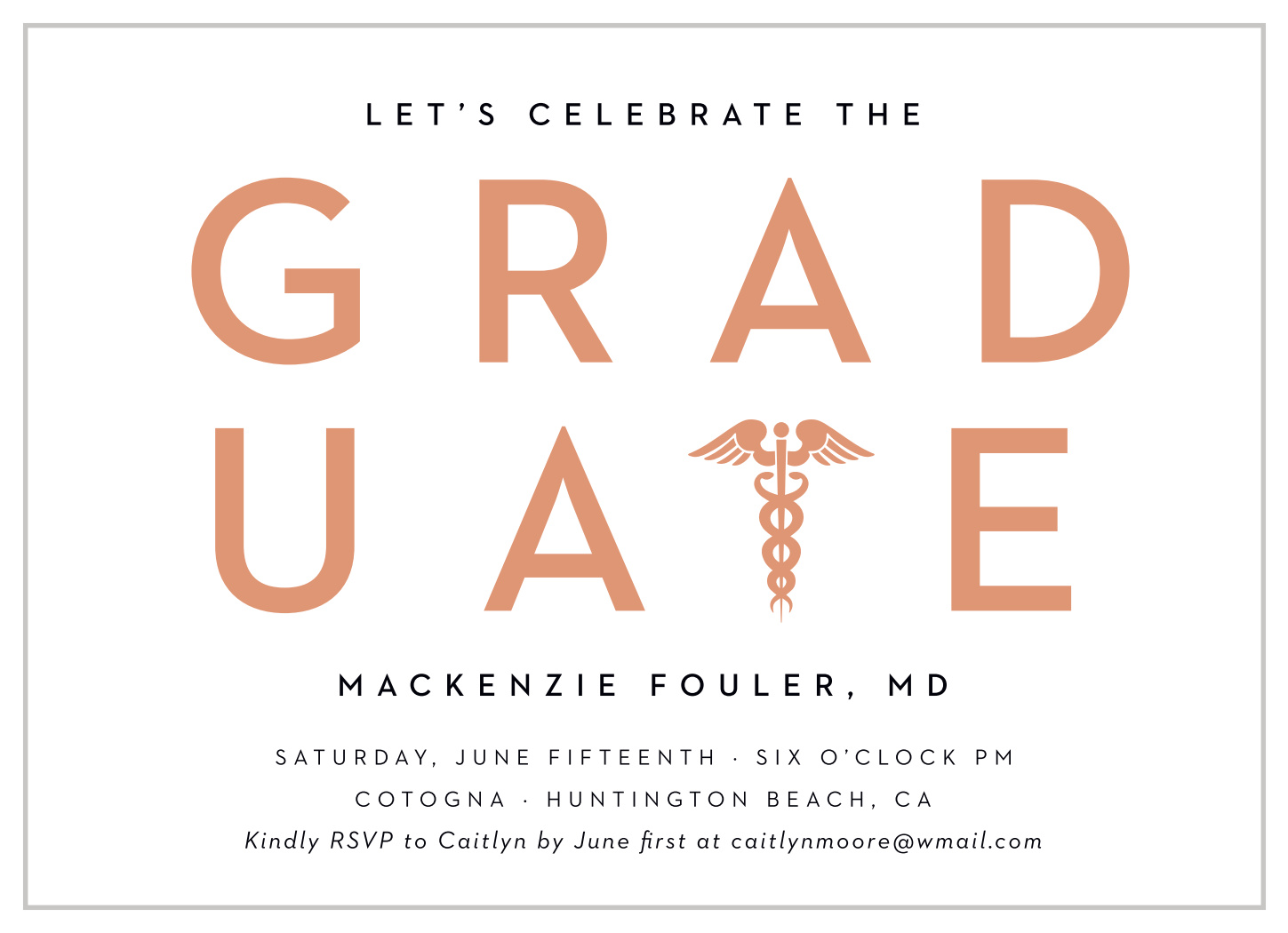 Medical Resident Graduation Invitations