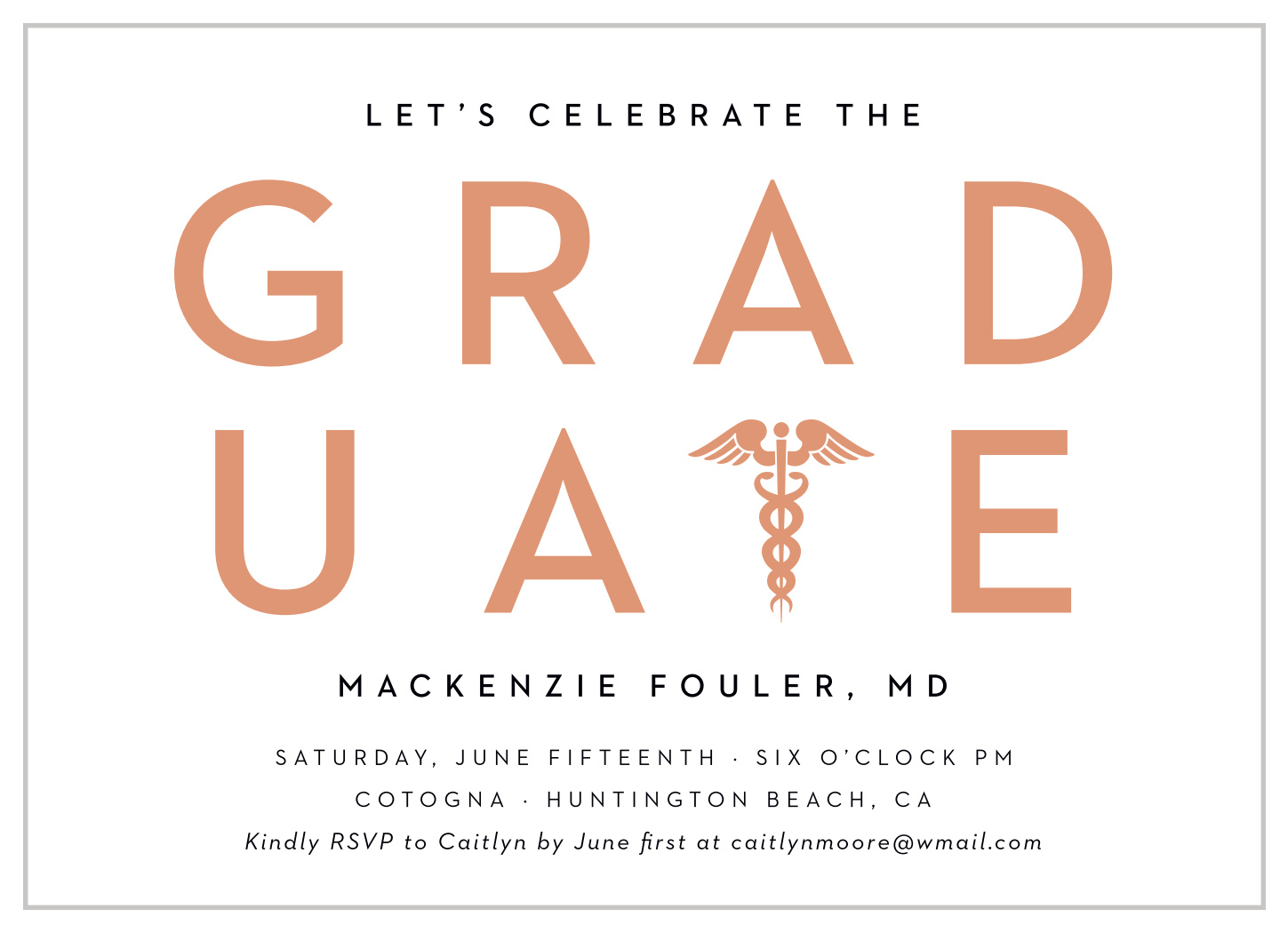 Medical Resident Graduation Invitations