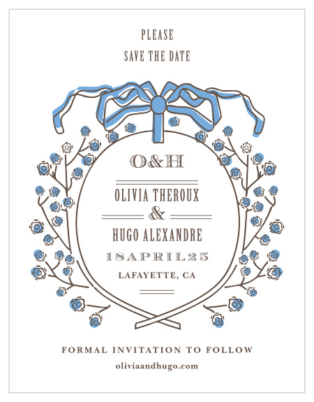 Our MaeMae's Hugo Save the Date Cards are a perfectly charming way to announce the special day.