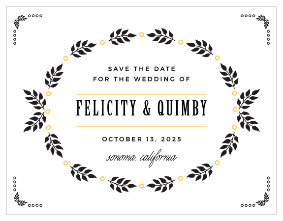 MaeMae's Quimby Save-the-Date Magnets feature fun botanical accents that make them stand out beautifully!