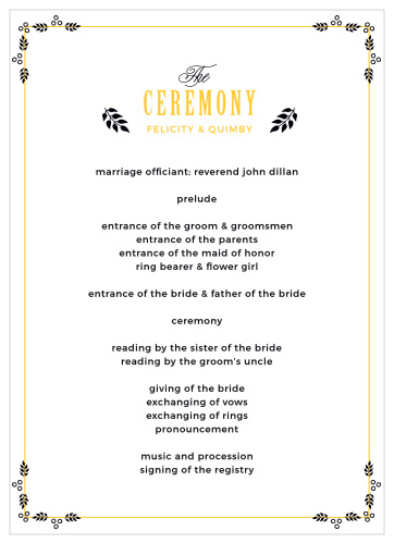 Our guest designer MaeMae has created these beautiful Quimby Wedding Programs!