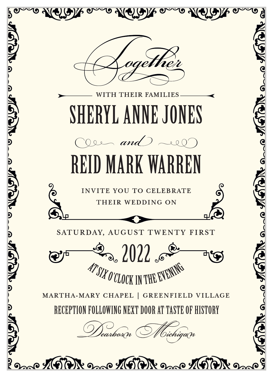MaeMae's Ronnie Wedding Invitations