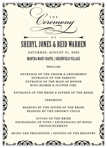 Our MaeMae's Ronnie Wedding Programs are a perfectly distinguished way to make your wedding a memorable experience.