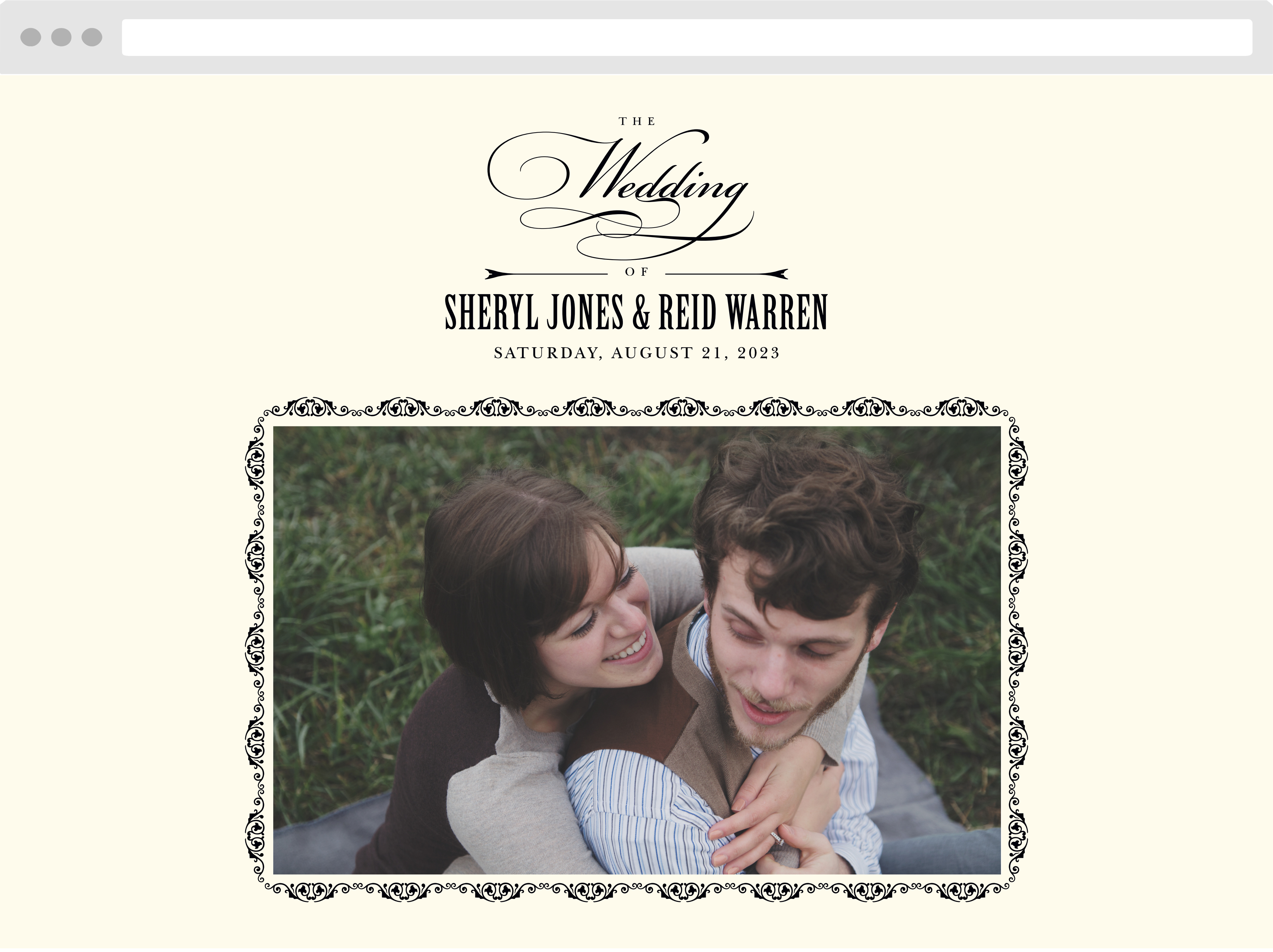 MaeMae's Ronnie Wedding Website
