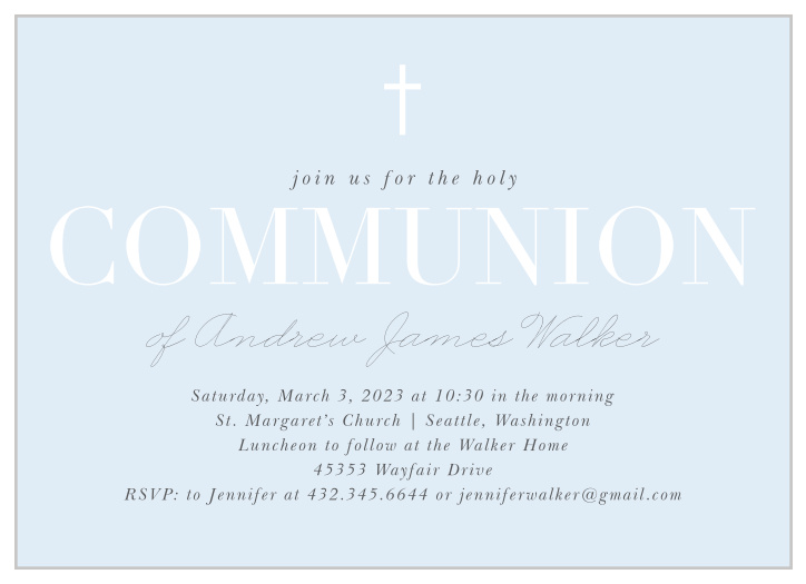 The Holy Cross Communion Invitations are a beautiful and traditional choice!