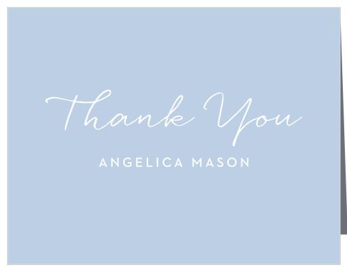 "Thank You" is written in a simple, elegant font across our Sleek Script Communion & Confirmation Thank You Cards!  