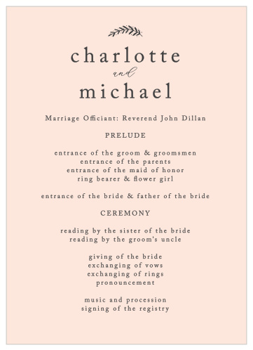 Perfectly Personalized Wedding Programs