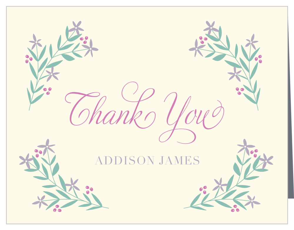 Simple Foliage Communion & Confirmation Thank You Cards