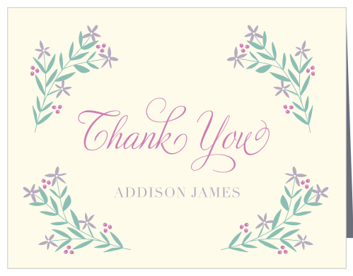 Thank your child's loved ones for their support on the way to their big religious milestone with our Simple Foliage Communion & Confirmation Thank You Cards!  
