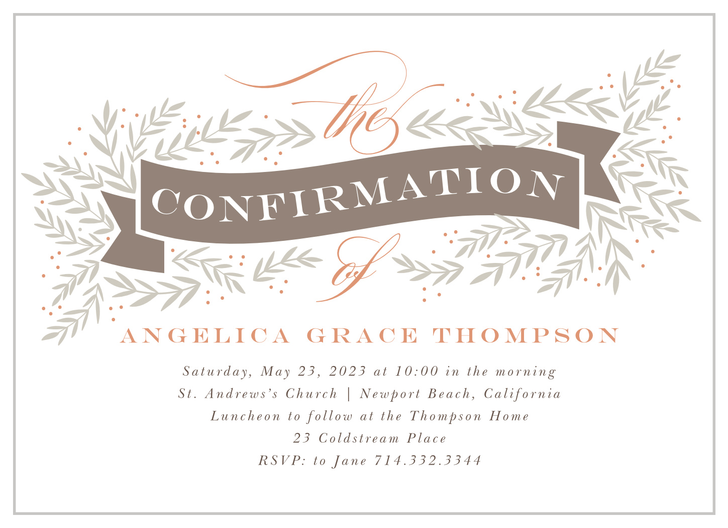 Elegant Scroll Confirmation Invitations