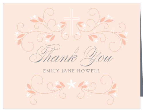 Utilize the beautiful design of our Soft Branches Communion & Confirmation Thank You Cards to express your gratitude toward your friends and family for their presence.