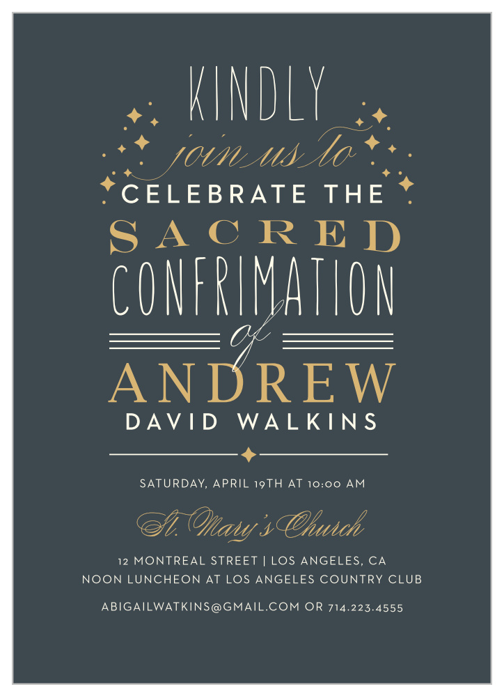 Stacked Typography Confirmation Invitations