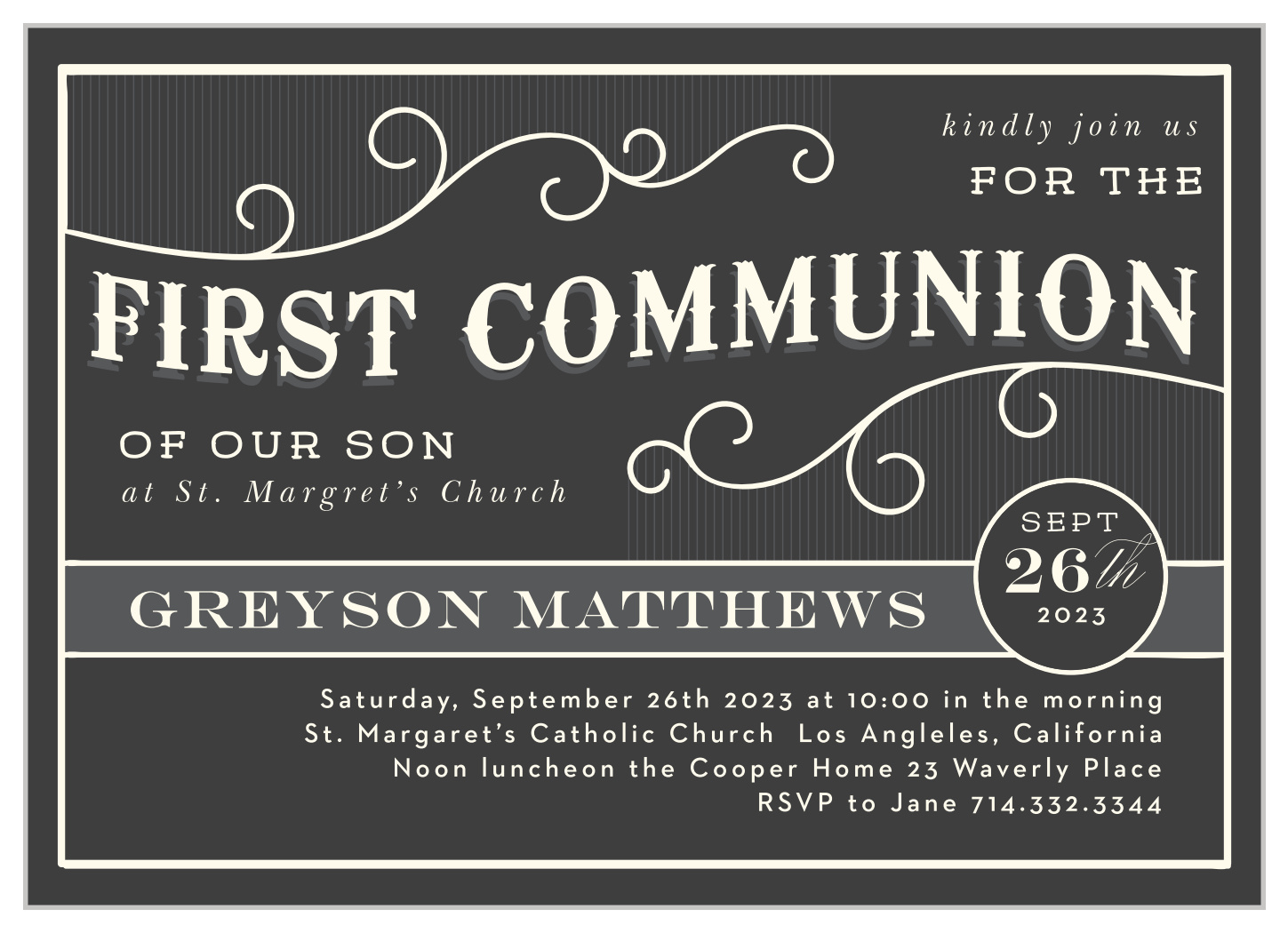 Tailored Ticket Communion Invitations
