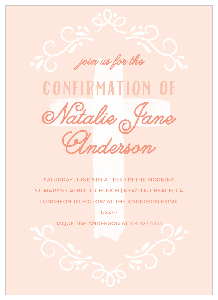 Painted Cross Confirmation Invitations