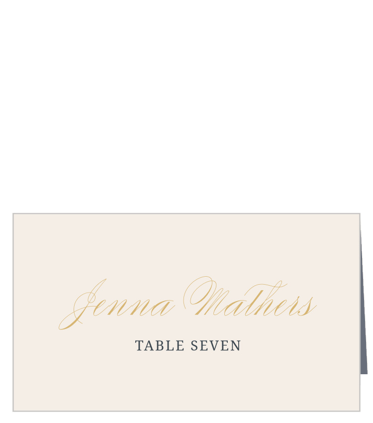 Trimmed In Gold Wedding Place Cards