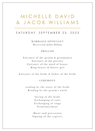 Walk family and friends through your marriage ceremony with our Double Hearts Wedding Programs.