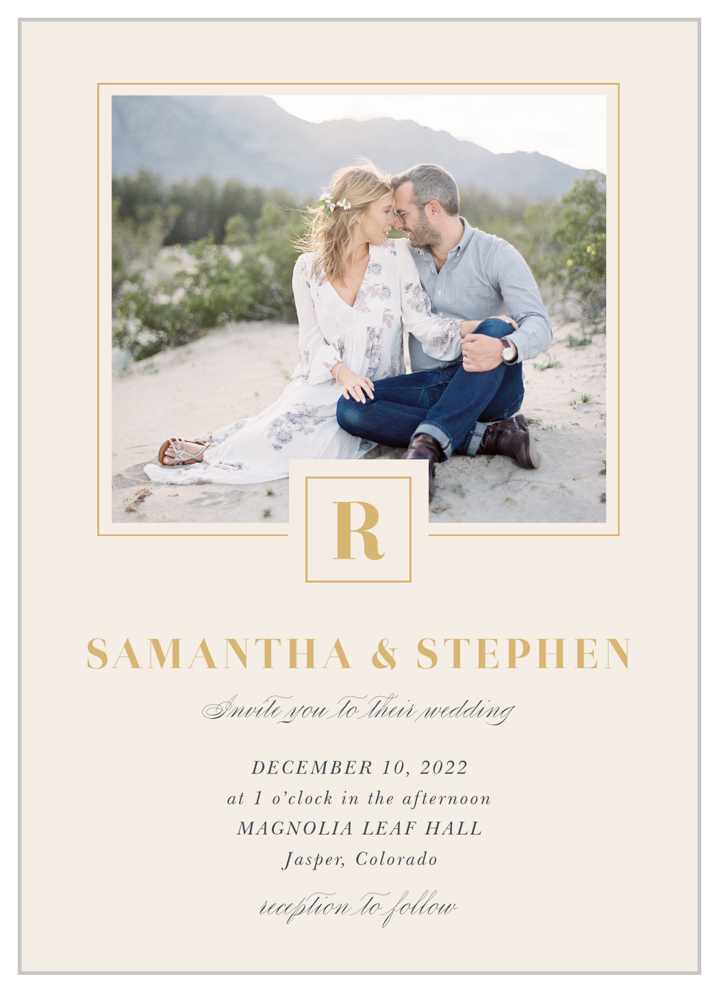 Trimmed In Gold Wedding Invitations