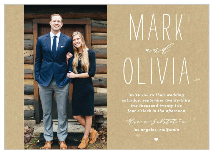 Our Big Type Wedding Invitations are a perfectly delightful way to announce the special day.