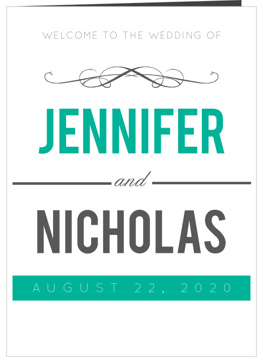 Our Scrolls and Scallops wedding program is a perfect match to the rest of the Scrolls and Scallops wedding suite.