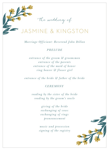 Make sure your guests catch every single moment of your wedding ceremony with our Daisy Daydream Wedding Programs!