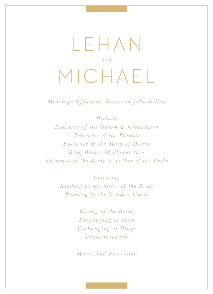 Simply Stated Wedding Programs
