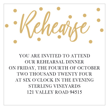 Golden Excitement Rehearsal Cards