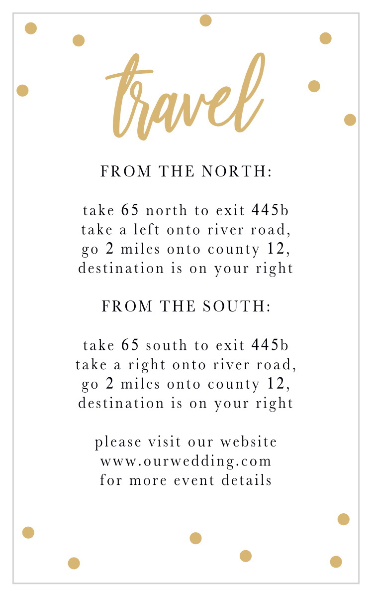 Golden Excitement Direction Cards