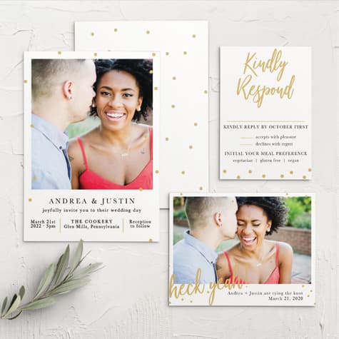 Golden Excitement Wedding Invitations