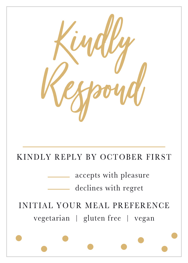 Golden Excitement Response Cards