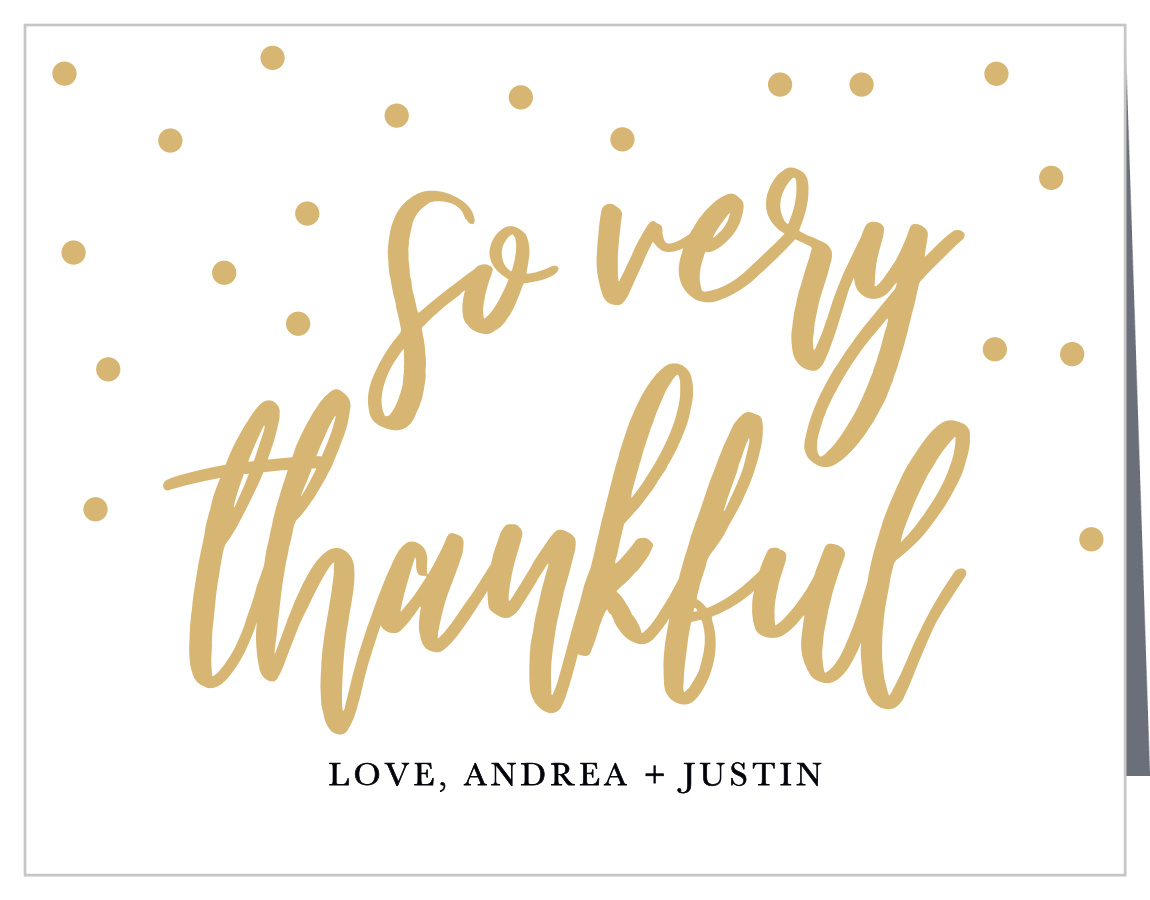 Golden Excitement Wedding Thank You Cards