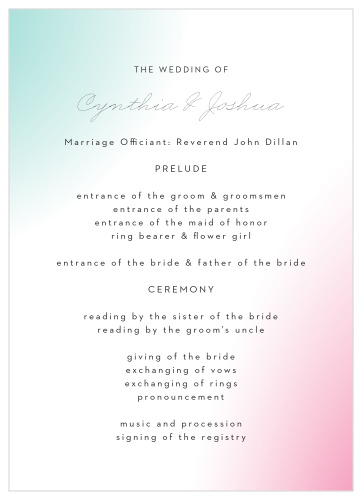 Our Polarized Allure Wedding Programs are the perfect complement to the rest of your wedding stationery, as well as your wedding decor!