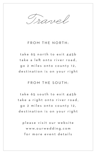 Our Polarized Allure Direction Cards are the modern and minimalistic complement to the rest of your wedding suite.