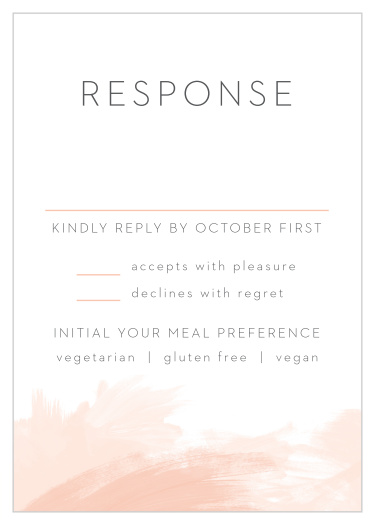 Tally up every guest and their individualized needs with our gorgeous Watercolor Strokes Response Cards