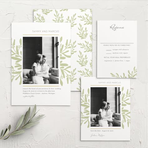 Fern Flock Wedding Invitations
