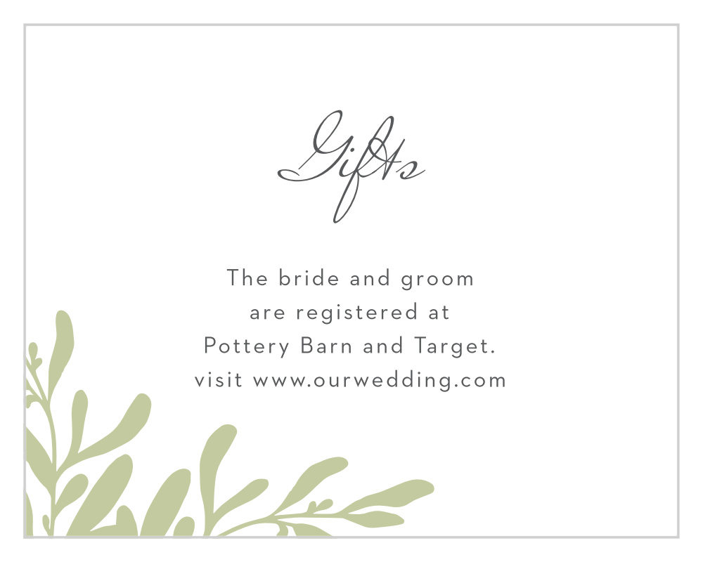 Fern Flock Wedding Registry Cards