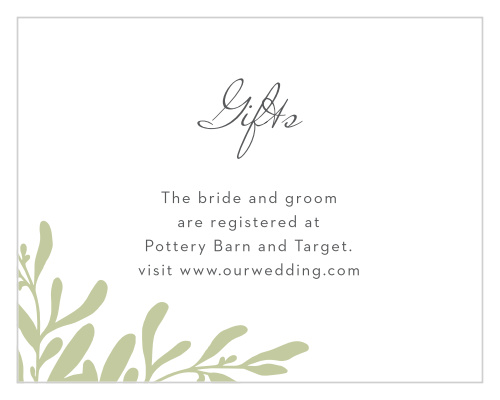 Ensure that you start out married life with everything you need by sending out the Fern Flock Registry Cards!