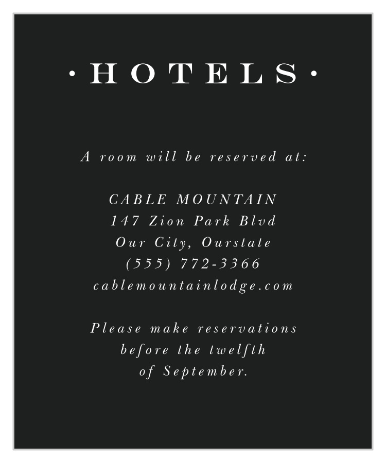 Best Day Ever Accommodation Cards