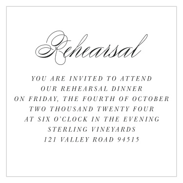 Invite your loved ones to a special part of your wedding prep with our Best Day Ever Rehearsal Cards. 