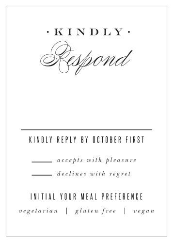 Know who is coming to your special day with our Best Day Wedding Response Cards.