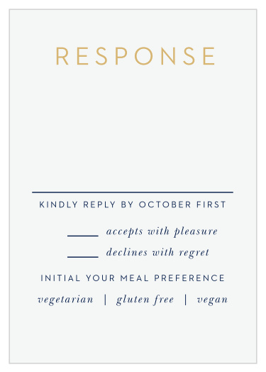 Our Strong Steel Response Cards are a perfectly elegant way for you and your potential guests to communicate.